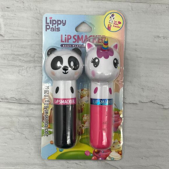 Lip Smacker Lippy Pals Cuddly Cream Panda Unicorn Magic Lip Balm 2-Pack - Picture 1 of 4